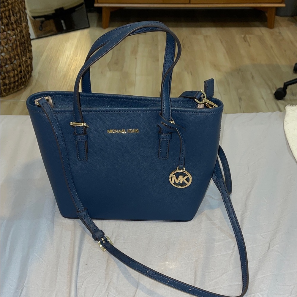 Michael Kors Navy Satchel Bag